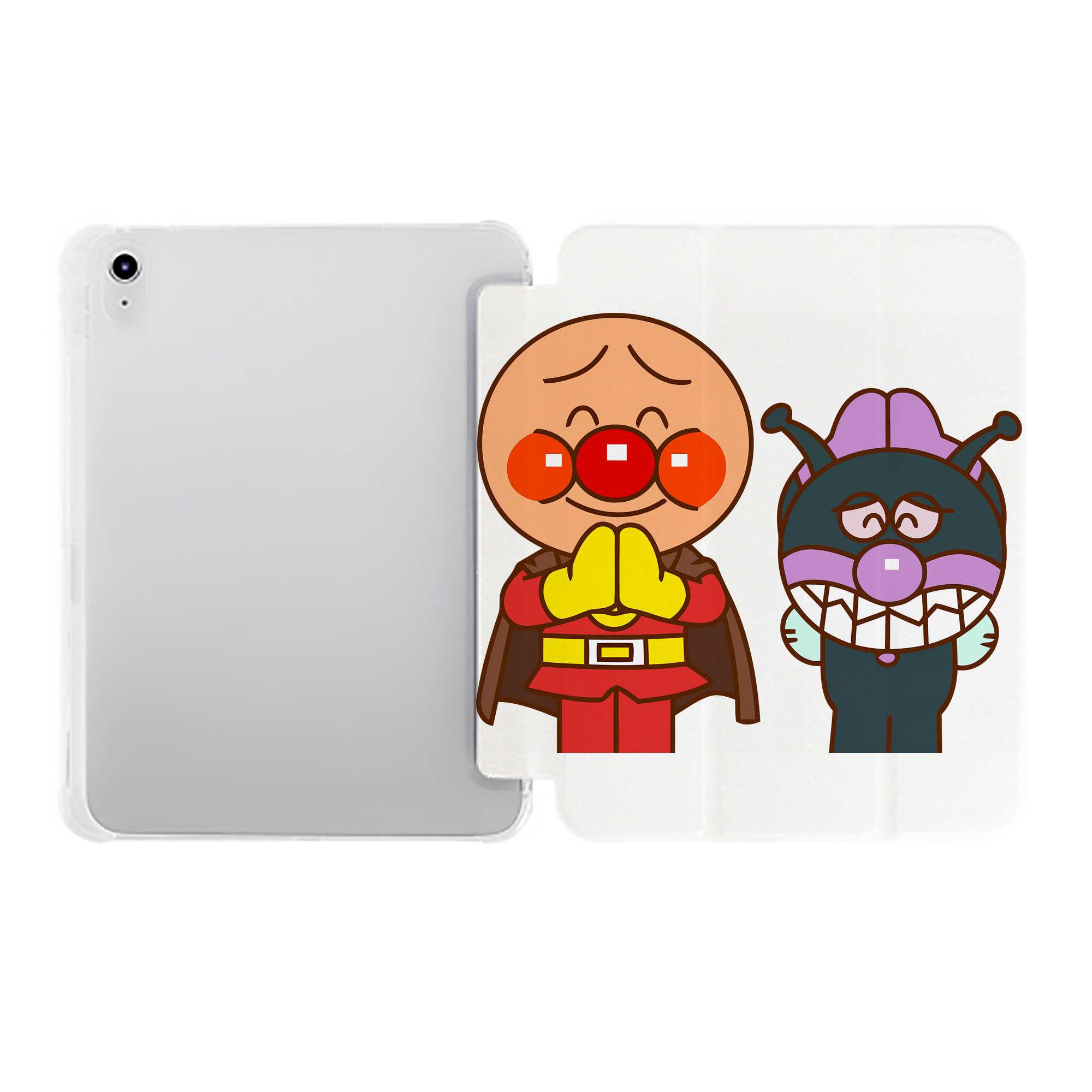 （画像用） アンパンマン Anpanman IPad ケース ペン収納付き 三つ折りスタンド PUレザー×シリコン 対応機種9.5/10.5/10.9インチ